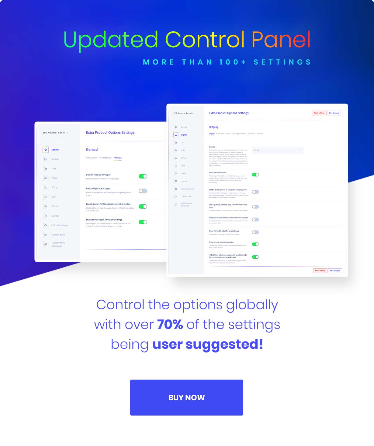 Updated Control Panel